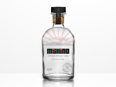 Mishimo Vodka bottle brand graphics logo design print product design