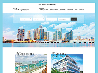 Grunbaum Homepage course design homepage homes miami modern real estate responsive ui website