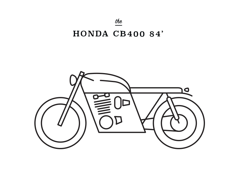 The Honda CB400 84' bike bratstyle cafe racer cb400 honda illustration