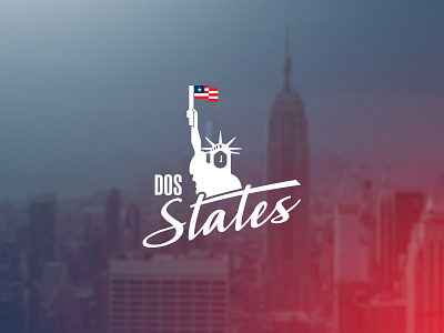 Dos States - Logo design america american branding illustration july 4th logo statue of liberty united states usa