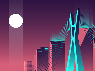 My instant love for São Paulo bridge building cyberpunk illustration saopaulo synthwave