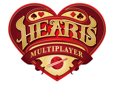 Hearts Logo app card game hearts handlettering lettering logo