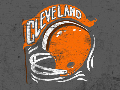 Cleveland Football Helmet banner browns cle cleveland football helmet illustration vintage