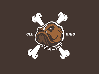 CLE bulldog attitude cartoon cle cleveland illustration logo mean sports the land