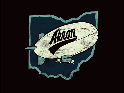 Akron Blimp akron blimp illustration ohio