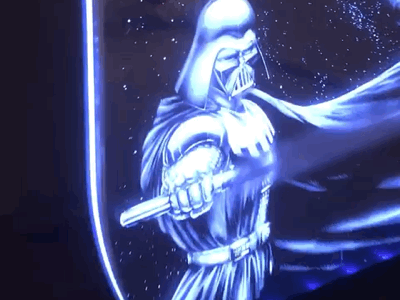 Darth Vader edge light acrylic animation darth edge engraved etching illustration laser light sign vader