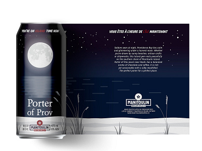 Porter of Prov beach beer label beer label design brewery canada craft beer full moon manitoulin island moon design providence bay stars