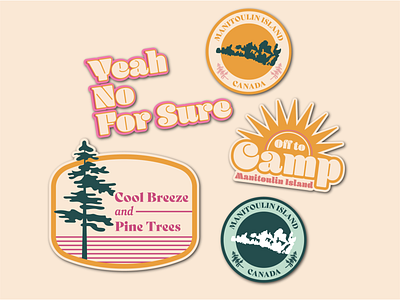 Go North Stickers camp canada design fresh water go north great lakes illustration manitoulin island nature northern stickers sunrise