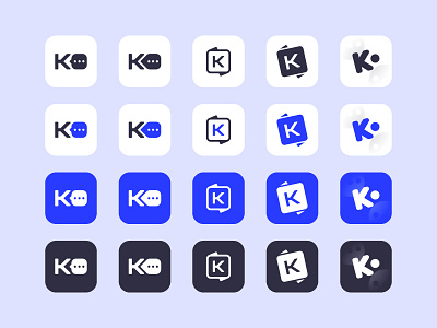 "K" letters app app icon blue chat chat app icon idea letter letters logo logotype mark sketch