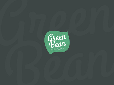 Green Bean coffee creative font green icon leaf lettering logo logotype mark
