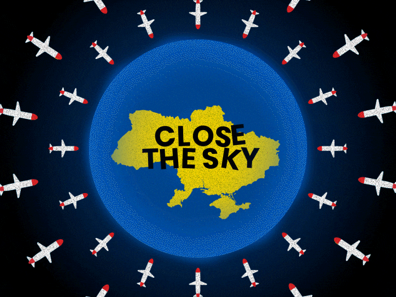 Close the sky for Ukraine animation art il illustration motion no war stand with ukraine stop war support ukraine ukraine war