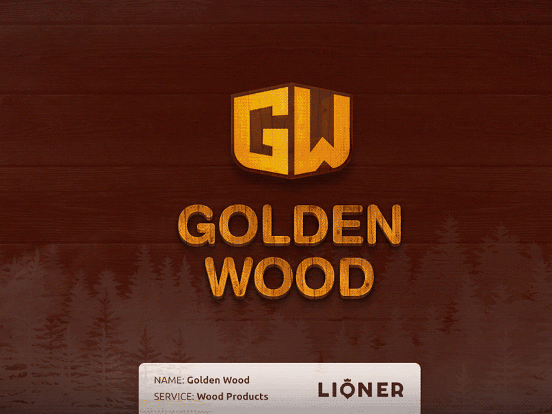 Golden Wood animation branding creative font forest icon logo mark typography wood