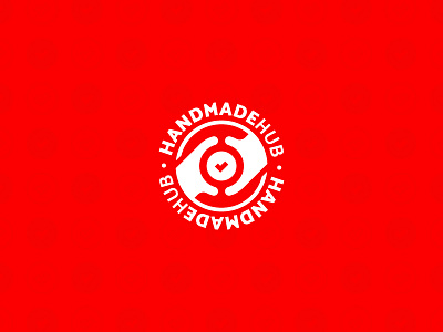 HANDMADE Hub check company creative hand handmade hands icon logo logotype mark red логотип