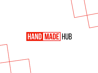 HANDMADE Hub branding business company creative font handmade icon logo logotype mark red логотип