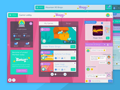 Bingo Games Platform - Game Lobby bingo game html5 illustration interactive mobile responsive ui ux web app