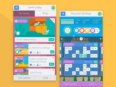 Bingo Mobile Screens bingo game html5 illustration interactive mobile responsive ui ux web app