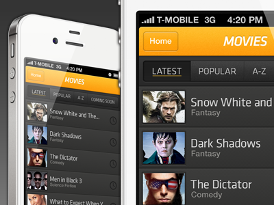 Movies app app dark ios iphone mobile movies