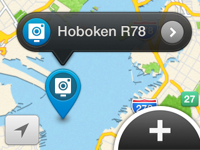 Map view add button app ios iphone location maps pin traffic