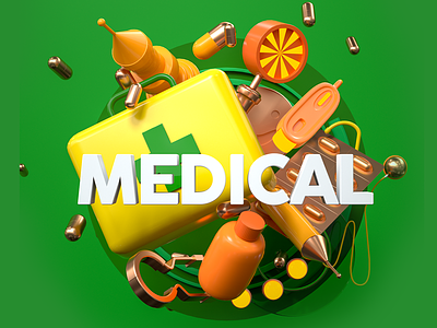 Medical 3d c4d 平面设计 插图 设计