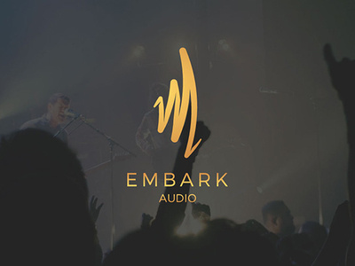 Embark Audio audio app branding clean app design creative logos digital flat design flat design logo minimal sound design sound waves startup logo waves