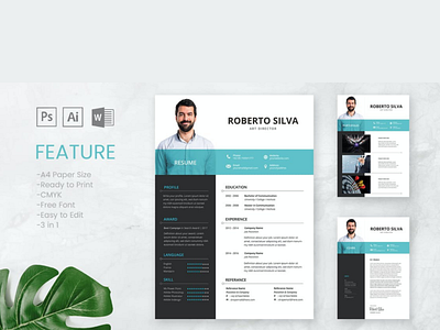 Professional CV And Resume Template branding business design font graphic design modern