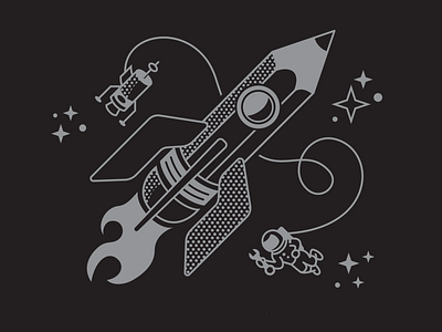 Rocket Pencil astronaut brad ruder drawing exploration rudahbee sketchbook space stars
