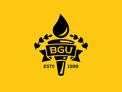 BG University Logo automotive banner brad ruder college education funnel oil rudahbee torch university