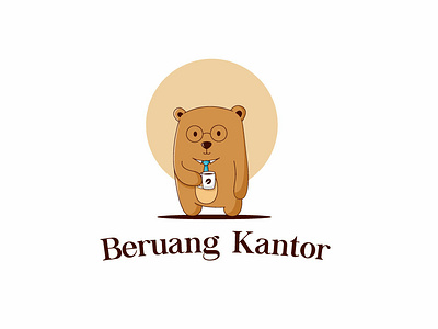 Beruang Kantor bear bear illustration bear logo beruang branding character coffee cute design fun hero illustration mascot mascot character typography vector