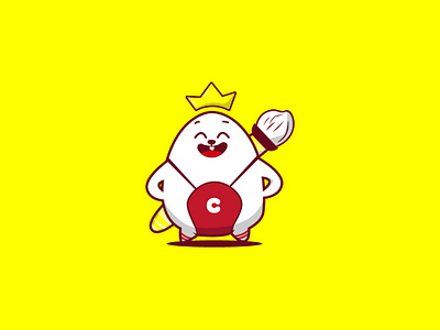Paintking bear bear illustration branding character cute design egg fun hero illustration mascot mascot character paint vector