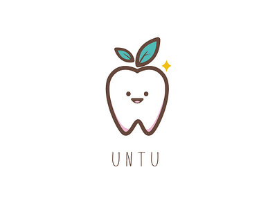 Untu apple character cute design fun happy hero illustration logo mascot mascot character teeth tooth