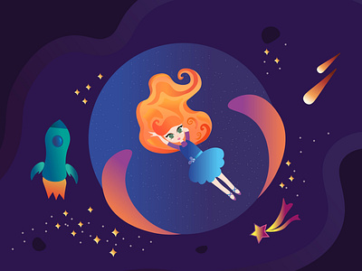 Little girl in space