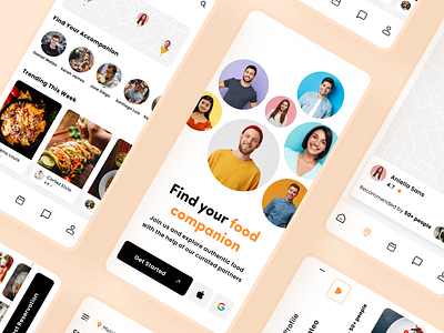 Food Companion App UI 3d app application casestudy companion design food graphic design illustration inspiration logo typography ui uiux ux