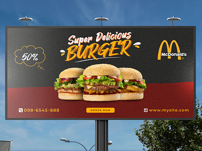 Burger Billboard Design, Signboard Design.