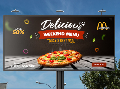 Pizza Billboard Design, Signboard Design, Signage Design. banner design billboard design graphic design