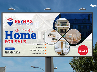 Real Estate Billboard Design billboard branding graphic design logo sign age signboard ui yard sign