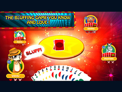 Bluff Master game reskin android game app redesign bluff game casino game character character illustration character sketch cool character creative design design flat design game design game designer game ui iphone game slots game typography ui