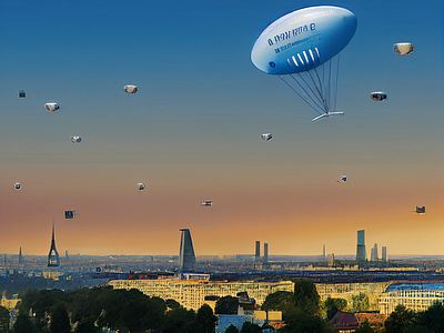 Flying over the Vienna skylines