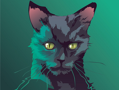 Cat 2d art design graphic design illustration vector