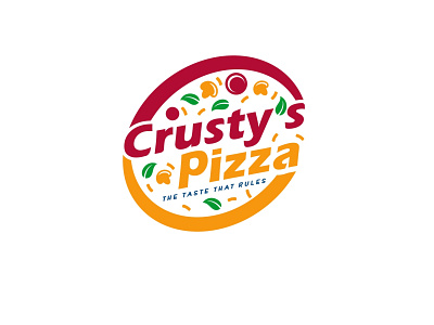 Crusty's Pizza branding food graphic design logo