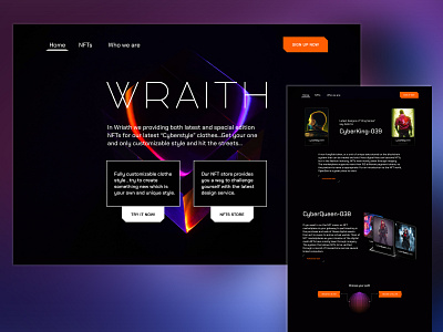 WRAITH - NFT web design app branding design graphic design illustration iran nft ui ux web website