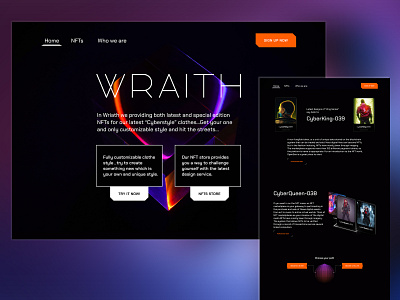 WRAITH - NFT web design