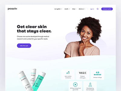 Skincare website figma gradients marketing design principle visual design