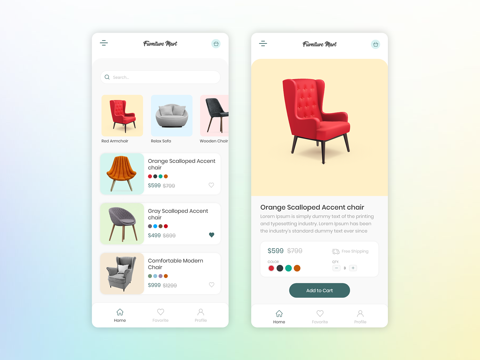 Furniture mart app UI design by Jaydeep Kaila on Dribbble