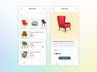 Furniture mart app UI design