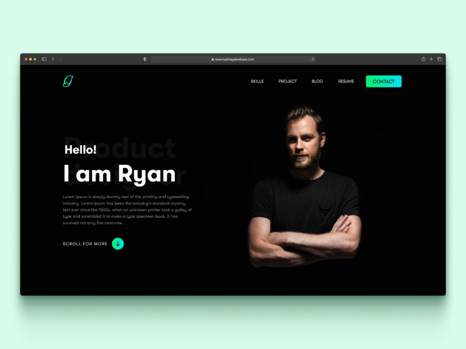 Personal portfolio website hero banner design by Jaydeep Kaila on Dribbble