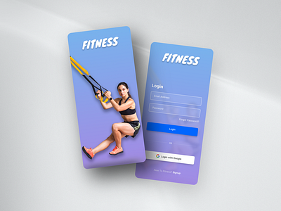 Fitness splash and login design