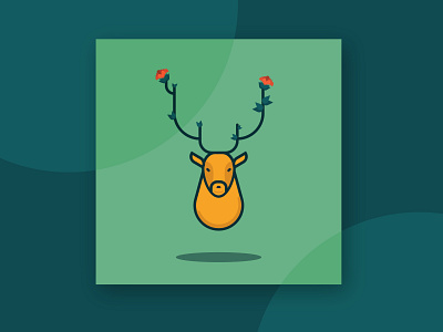 Raindeer design flat illustration