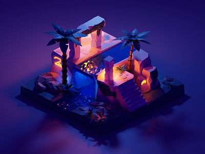 Ancient Ruins Tut 3d 3d illustration blender illustration lightning ruins