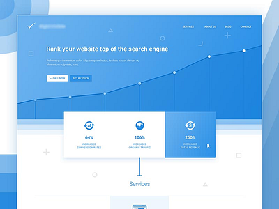 SEO Website Landing Page charts design flat graph interface landing main material page seo ui web
