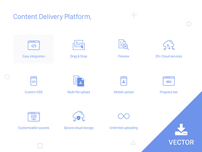 Content Delivery Platform Icons